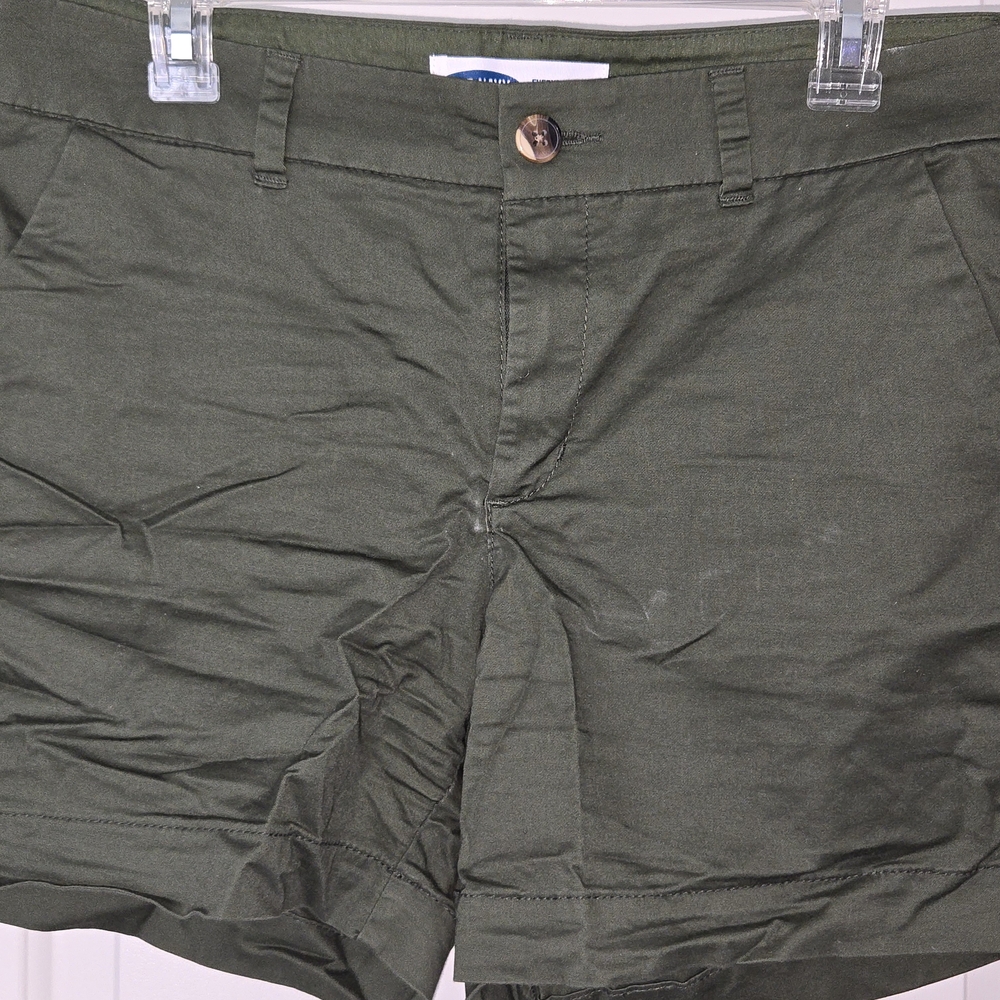 Old Navy Black Flat Front Shorts Casual Cotton Twill